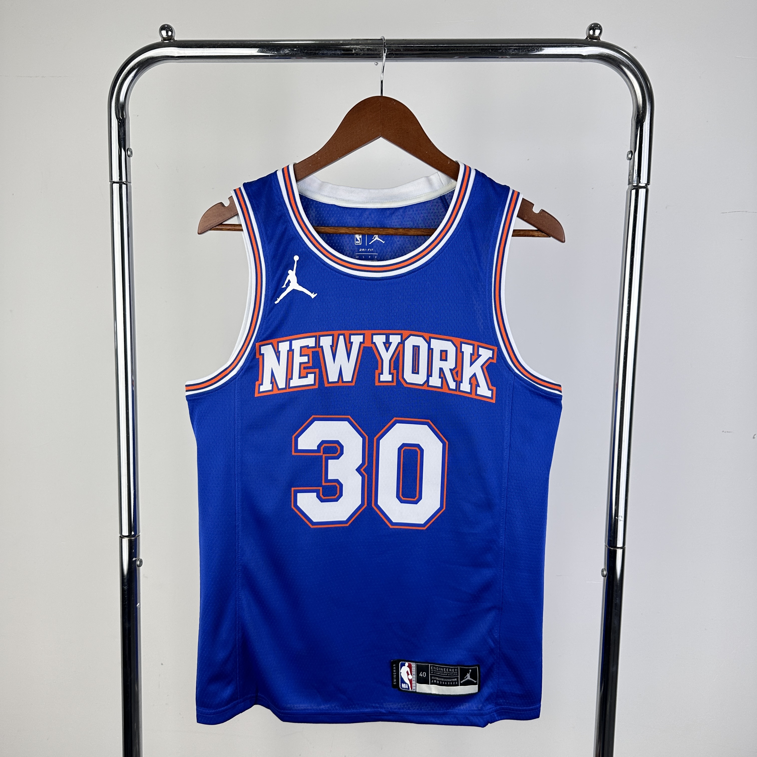 Men New York Knicks #30 Randle Blue 2024 NBA Jersey->->NBA Jersey